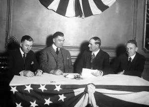 Promoter Prints: Tex Rickard signing Jack Dempsey to fight Willard for Heavyweight Championship of