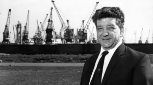 Trade Union Prints: TGWU Union leader Barney Ward, pictures at Middlesbrough Dock, 11th May 1971