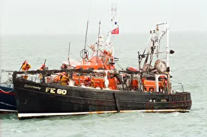 The Thames Class Dover Lifeboat coming to the assistance of the fishing vessel