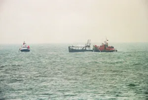 The Thames Class Dover Lifeboat coming to the assistance of the fishing vessel