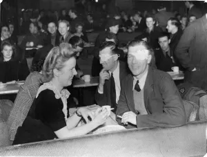 A thanksgiving celebration at The Queensbury Club, Soho, London, after war is over