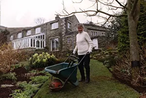 Thelma Barlow actress Mavis in Coronation Street in her garden Settle North Yorkshire