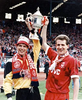 Celebrating Prints: Theo Snelders & Brian Irvine celebrate after winning Scottosh Cup Final at Hampden Park