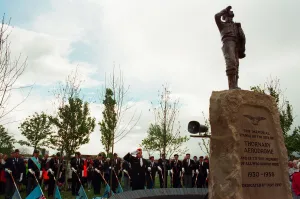 Statue Prints: Thornaby Aerodrome Memorial, Unveiling and service of dedication, Thornaby, 8th May 1997