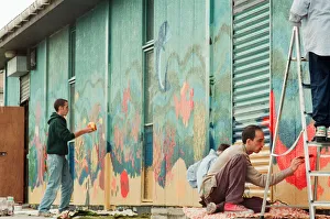 Painter Prints: Thornaby Community Centre, youngsters hard at work painting