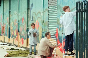 Thornaby Community Centre, youngsters hard at work painting