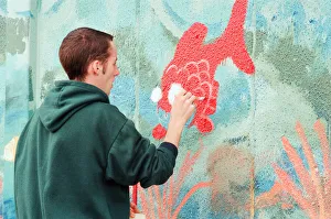 Thornaby Community Centre, youngsters hard at work painting