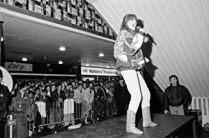 Thousands of young pop fans gather at the Bull Ring Shopping Centre for pop singer