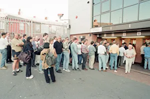 00955 Prints: Ticket Queues at Anfield Stadium for Quarter Final match between France and Netherlands