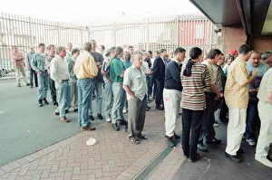 00955 Prints: Ticket Queues at Anfield Stadium for Quarter Final match between France and Netherlands