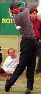 Images Dated 14th July 1997: Tiger Woods Golf USA during his practice round before The Open at Troon Scotland