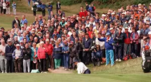 Images Dated 17th July 1997: Tiger Woods at Open Championship July 1997 at Troon with mass crowd of spectators