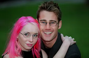Tim Vincent TV Presenter December 1998 With Karen Mathers who has been chosen as