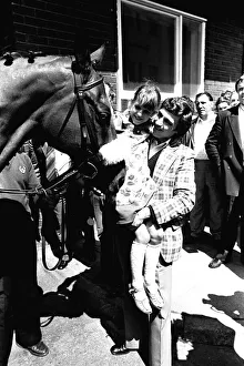 Three times Grand National winner Red Rum arrives for opening the Rum Runner nightclub in