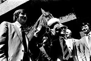 Three times Grand National winner Red Rum arrives for opening the Rum Runner nightclub in