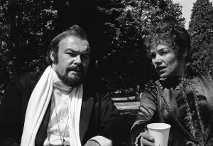 Timothy West and Glenda Jackson meet for the film Hedda Gabler at Elstree Studios