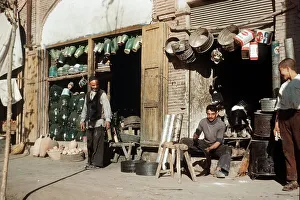 00134 Prints: Tinsmith at work in Khoy village near Turkey Iran frontier North West Iran