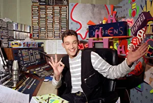 Toby Anstis at The BBC in the Childrens studio. 8th October 1993
