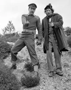 Tom Baker as Doctor Who seen here with Nicholas Courtney who plays Brigadier Lethbridge