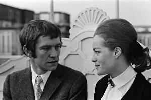01225 Prints: Tom Courtenay and Romy Schneider at the Dorchester Hotel looking at some of the places