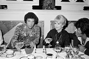 Party Prints: Tom Jones birthday party in Las Vegas with guest Debbie Reynolds. June 1974