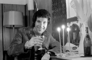 Tom Jones: Candlelight in his Caravan at Elstree during a break in rehearsals