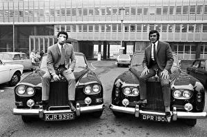 Tom Jones and Engelbert Humperdinck pictured together with their recently purchased Rolls