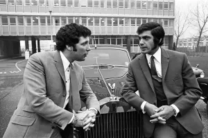 Tom Jones and Engelbert Humperdinck pictured together with their recently purchased Rolls