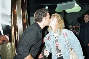 Images Dated 10th April 1991: Tom Jones poses with fan Kathy Hall at HMV Oxford Street. 10th April 1991