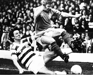 Tommy Burns Celtic football player slide tackles Rangers Alex MacDonald