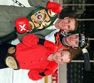 Images Dated 9th November 1998: Tommy Gilmour press conference November 1998 l to r Ian McLeod Shawn Byram Eagles players