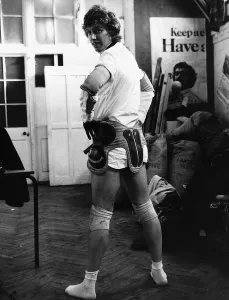 00112 Prints: Tommy Steele Actor Singer in the padding he wears for his stunts during the making of