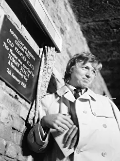 Injury Prints: Tommy Steele arm in a sling from a football injury during a match with a Show Biz team