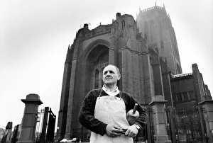 Christian Prints: Tony Baker stonemason is the first stonemason to be employed full time at Liverpool