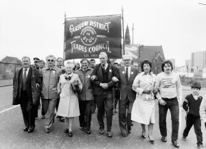 March Prints: Tony Benn, British Labour Party politician at a May Day march at Queens Park
