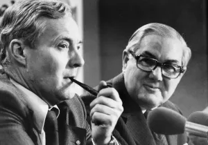 Tony Benn and Jim Callaghan on platform at Labour party conference - May 1979