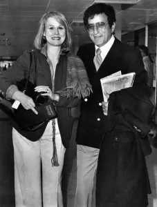 Tony Bennett and wife Sandra before leaving Heathrow today on Concorde. May 1978