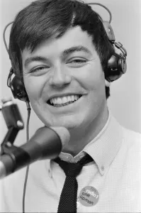 Tony Blackburn, the 22 year old Disc Jockey, at his Radio Luxembourg studio
