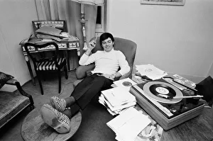 01036 Prints: Tony Blackburn, the 22 year old Disc Jockey, at his flat in Knightsbridge, London