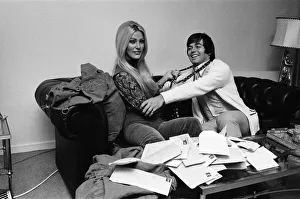 Tony Blackburn with his girlfriend Lynn Partington photographed in his Regents Park flat