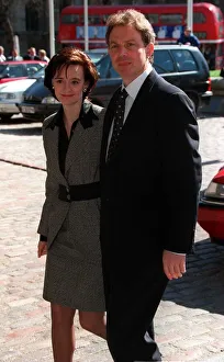 Memorial Prints: Tony Blair and Cherie Blair arrive for the Memorial Service for Matthew Harding