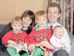 Tony Blair and family December 1988 Tony Blair future labour prime minister with