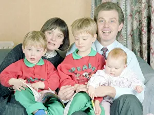 Tony Blair and family December 1988 Tony Blair future labour prime minister with