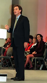 Tony Blair Labour Leader MP giving his keynote speech at the Labour Party Conference with