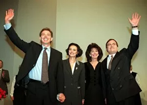 Images Dated 6th October 1995: Tony Blair Labour Leader MP and John Prescott MP Deputy Leader receive a standing ovation