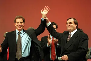 00184 Prints: Tony Blair Labour Leader MP and John Prescott MP Deputy Leader receive a standing ovation