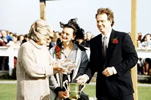 00203 Prints: Tony Blair Labour Leader with wife Cherie during the prize giving ceremony at the Daily