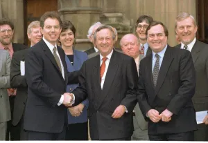 Tony Blair and other Labour MPs greeted Ben Chapman the New Labour MP when he arrived
