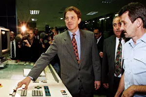 Tony Blair Labour Party leader at Daily Record Cardonald Printing plant