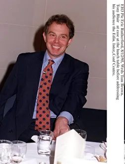 Tony Blair Labour Party Leader at lunch before addressing the CBI in Edinburgh. 1995